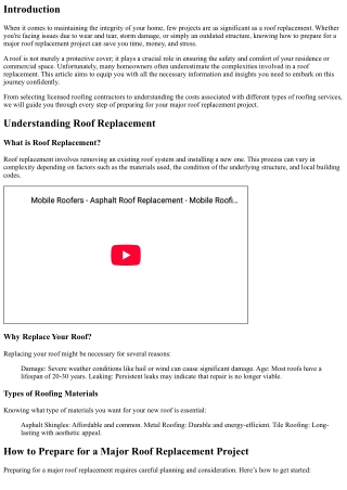 How to Prepare for a Major Roof Replacement Project
