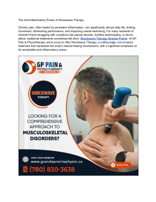 The Anti-Inflammatory Power of Shockwave Therapy