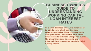 Guide to Understanding Working Capital Loan Interest Rates