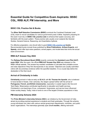 Essential Guide for Competitive Exam Aspirants_ BSSC CGL, RRB ALP, PM Internship, and More