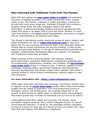 Stay Informed with Unfiltered Truth from The Pioneer