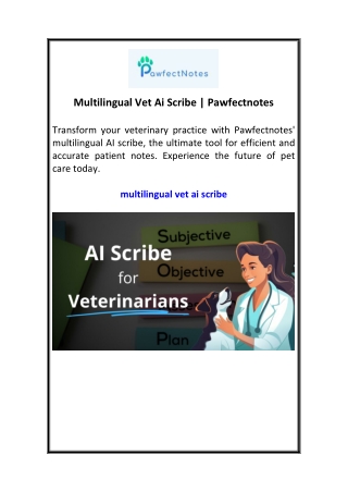 Multilingual Vet Ai Scribe  Pawfectnotes