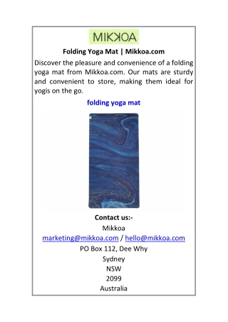 Folding Yoga Mat Mikkoa.com