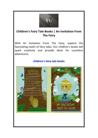 Children's Fairy Tale Books  An Invitation From The Fairy
