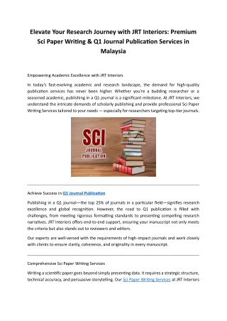 Elevate Your Research Journey with JRT Interiors