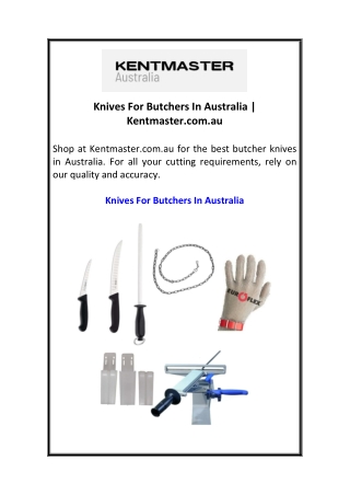 Knives For Butchers In Australia  Kentmaster.com.au