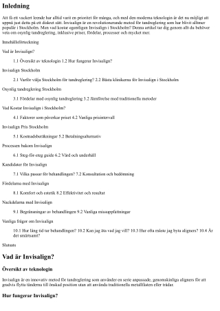 Vad Kostar Invisalign i Stockholm?