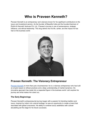 Who is Praveen Kenneth