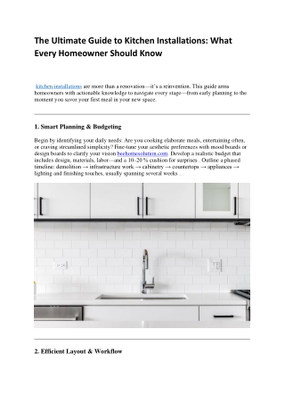 The Ultimate Guide to Kitchen Installation What Every Homeowner Should Know