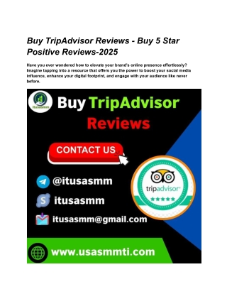 Buy TripAdvisor Reviews - Buy 5 Star Positive Reviews-2025