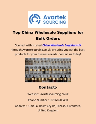 Top China Wholesale Suppliers for Bulk Orders
