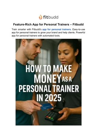 Feature-Rich App for Personal Trainers – Fitbudd