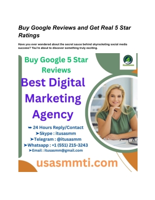 Buy Google Reviews and Get Real 5 Star Ratings