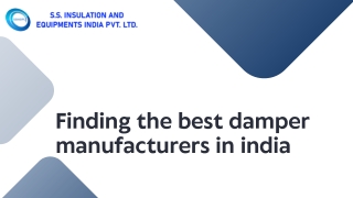 Finding the best damper manufacturers in india