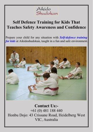 Self Defence Training for Kids That Teaches Safety Awareness and Confidence