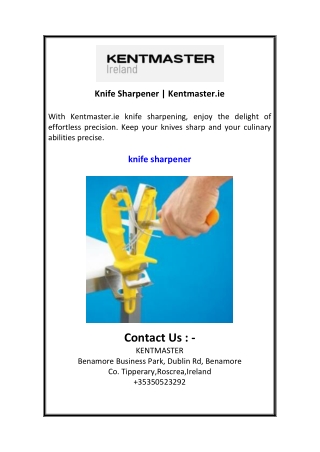Knife Sharpener  Kentmaster.ie