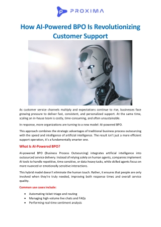 How AI-Powered BPO Is Revolutionizing Customer Supporta