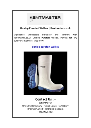 Dunlop Purofort Wellies  Kentmaster.co.uk