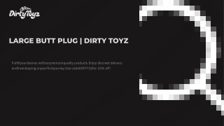 Large Butt Plug | Dirty Toyz