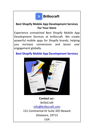 Best Shopify Mobile App Development Services For Your Store