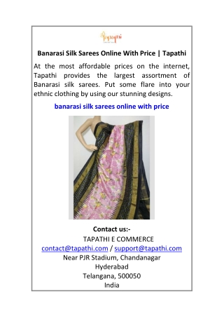 Banarasi Silk Sarees Online With Price Tapathi