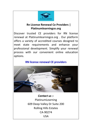Rn License Renewal Ce Providers Platinumlearningce.org