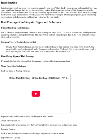 Hail Damage Roof Repair: Signs and Solutions