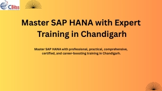 SAP HANA Training in Chandigarh | Learn from Certified Experts