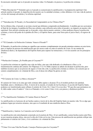 61-Necesitamos comprender que es pecado la imperfección de carácter.-Sermones Ad