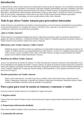 Todo lo que ofrece Vendor Amazon para proveedores interesados
