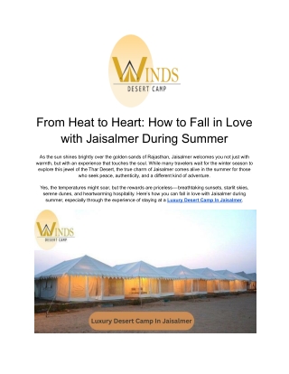 From Heat to Heart_ How to Fall in Love with Jaisalmer During Summer