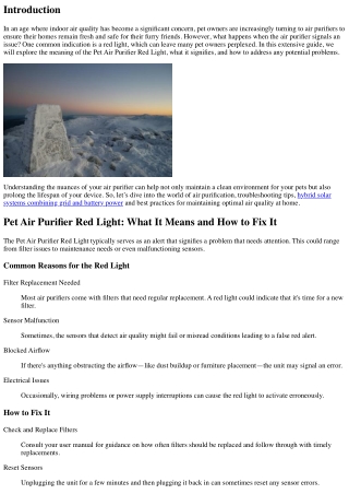 Pet Air Purifier Red Light: What It Means and How to Fix It