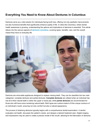 Everything You Need to Know About Dentures in Columbus