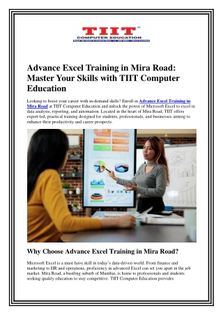 Advance Excel Training in Mira Road
