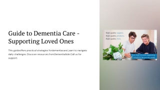 Guide To Dementia Care | Dementia Aide