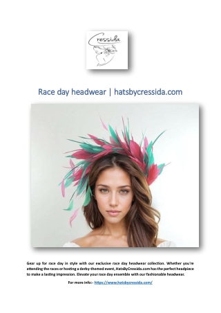 Race day headwear | hatsbycressida.com
