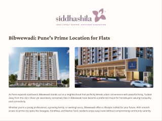 Bibwewadi – A Prime Location for Buying Flats in Pune | Siddhashila