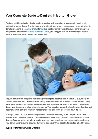 Your Complete Guide to Dentists in Morton Grove