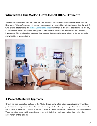 What Makes Our Morton Grove Dental Office Different