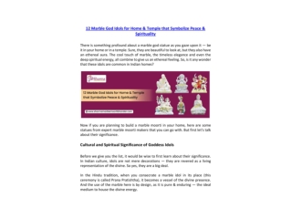 12 Marble God Idols for Home & Temple that Symbolize Peace & Spirituality