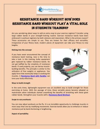 Resistance Band Workout How Does Resistance Band Workout Play a Vital Role in Strength Training