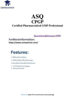 CPGP question and answer pdf dumps