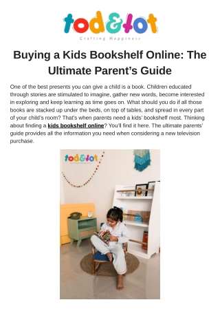 Buying a Kids Bookshelf Online The Ultimate Parent’s Guide