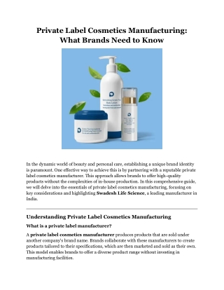 Private Label Cosmetics Manufacturing What Brands Need to Know