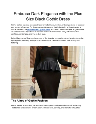 Embrace Dark Elegance with the Plus Size Black Gothic Dress
