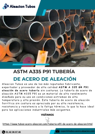ASTM A335 P91 tubería de acero de aleación