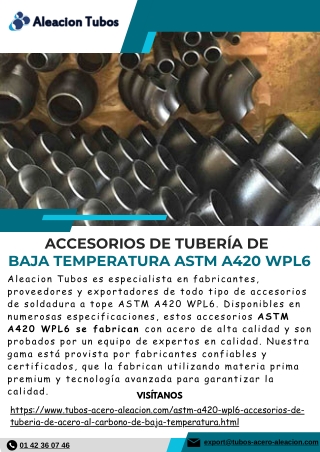 Accesorios de tubería de baja temperatura ASTM A420 WPL6