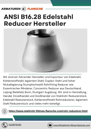 ANSI B16.28 Edelstahl Reducer Hersteller