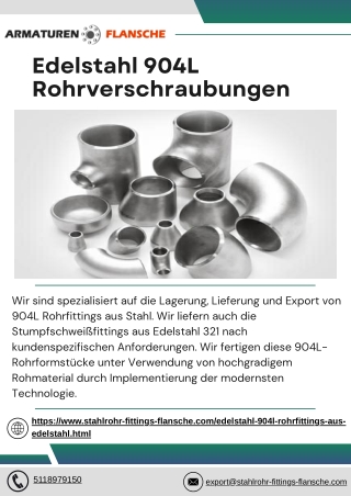 Edelstahl 904L Rohrverschraubungen