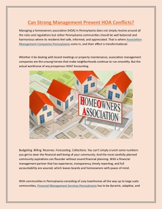 Can Strong Management Prevent HOA Conflicts